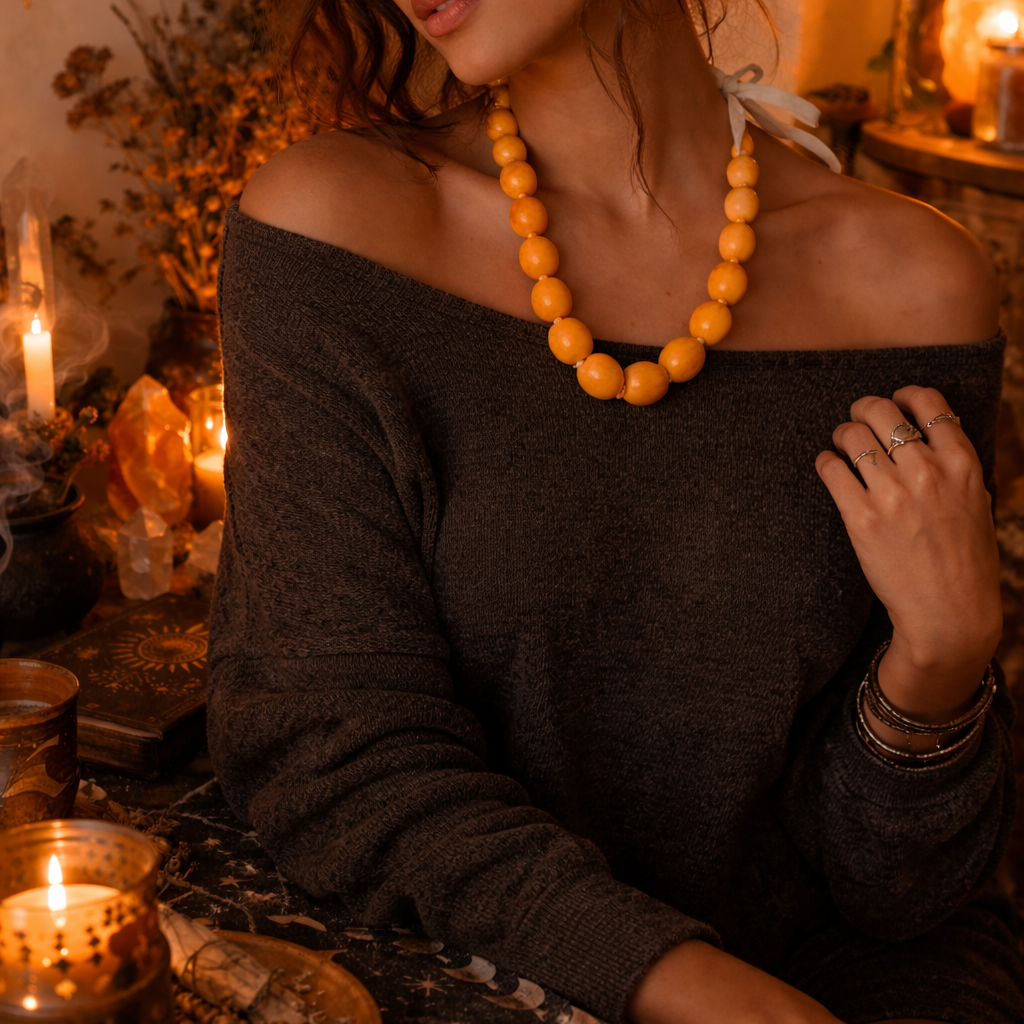 Golden Earth Beaded Necklace