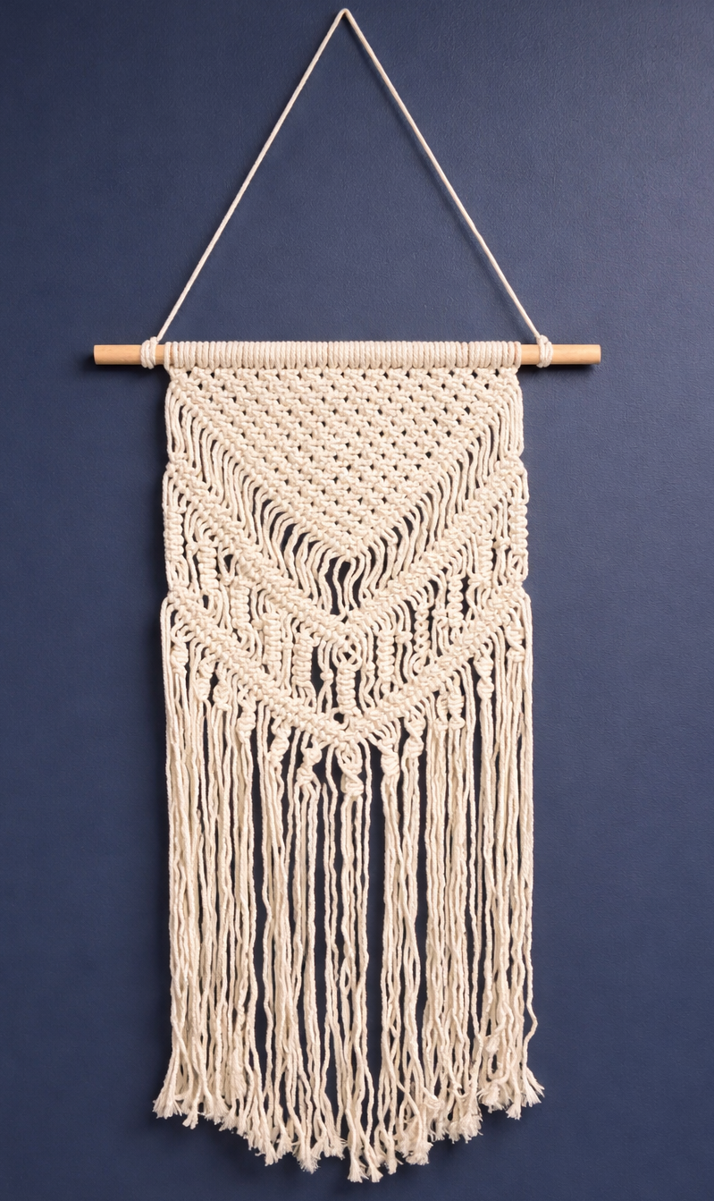 Handwoven Macramé Wall Hanging | Boho Neutral Fiber Decor