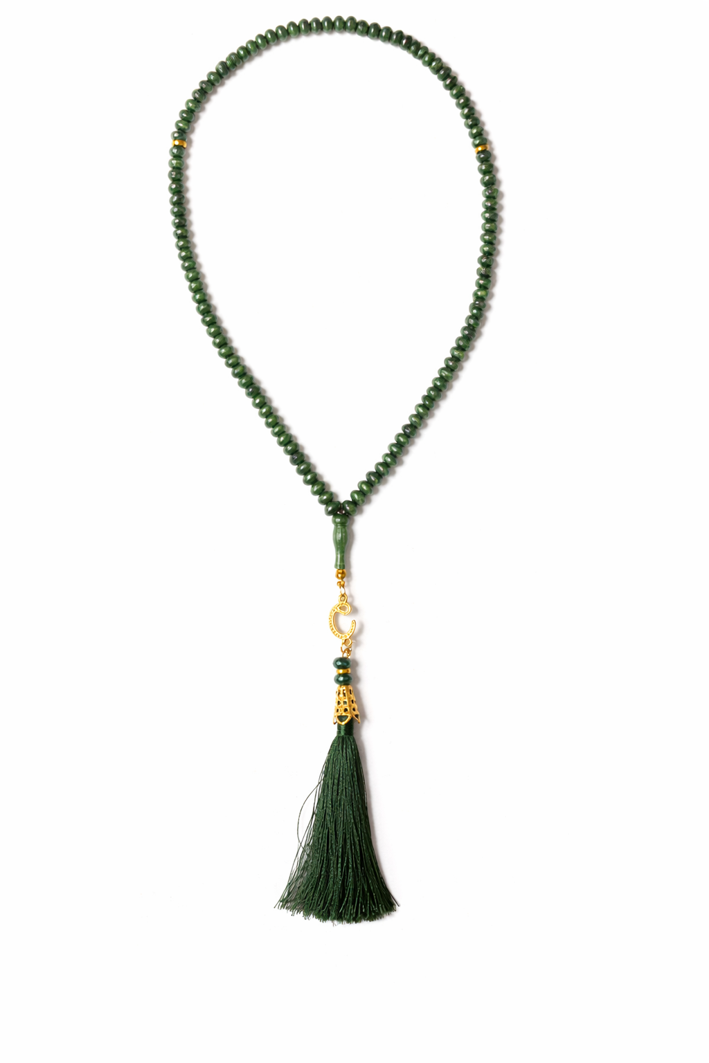 Boho Green Beaded Tassel Necklace | Vintage-Inspired Statement Piece