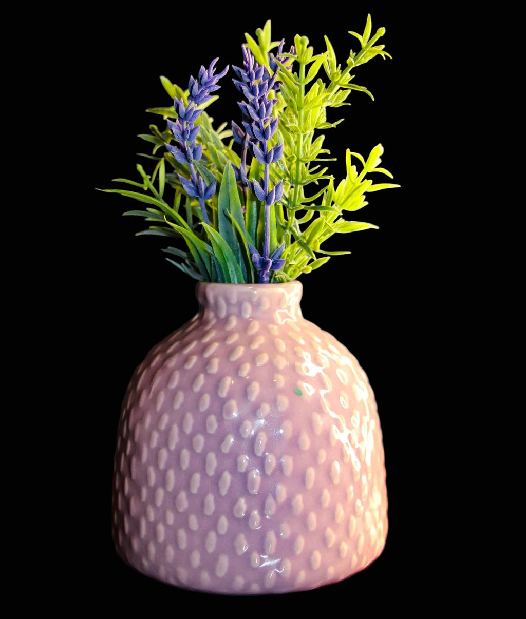 Blush Textured Vase with Lavender Arrangement