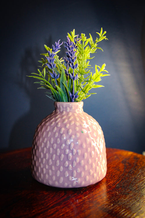 Blush Textured Vase with Lavender Arrangement