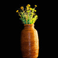 Rustic Textured Vase with Wildflower Arrangement